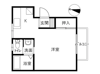 フレンズ90(1K/1階)の間取り写真