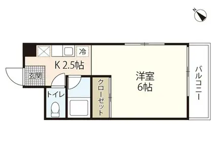 コーポ重森(ワンルーム/2階)の間取り写真