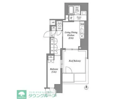 ACP RESIDENCE錦糸町(1LDK/5階)の間取り写真