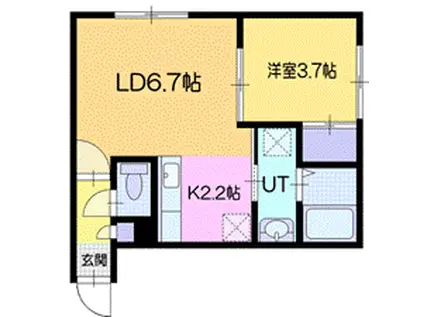 POLKU(1LDK/4階)の間取り写真