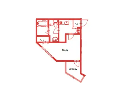 モダンルイーズ鶴見(1K/3階)の間取り写真