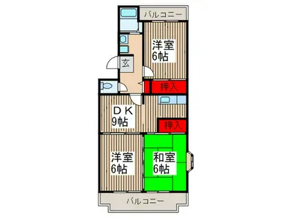 ファミールメゾン(3DK/1階)の間取り写真
