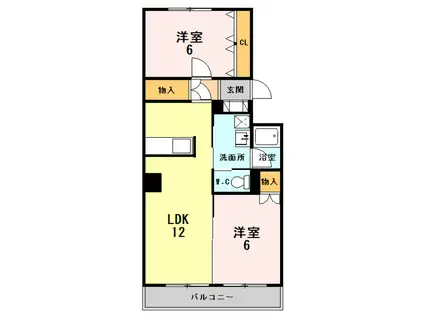 メゾン・オキ(2LDK/3階)の間取り写真