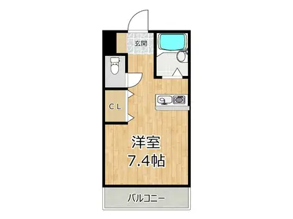 CASA KAWATA(ワンルーム/4階)の間取り写真