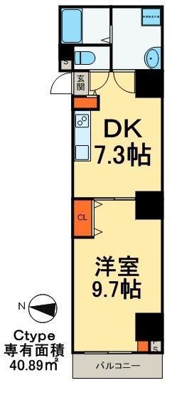 オーキッドレジデンス両国II(1DK/5階)の間取り写真