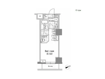 パークハビオ新橋(1K/5階)の間取り写真