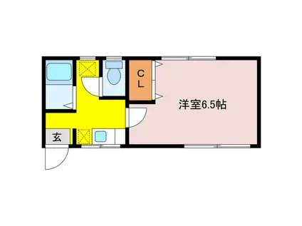 栗林荘 東棟(1K/1階)の間取り写真