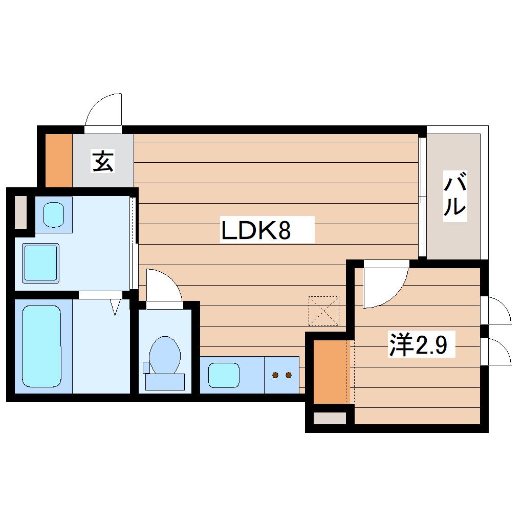 プルミエールJINNO(1LDK/1階)の間取り写真