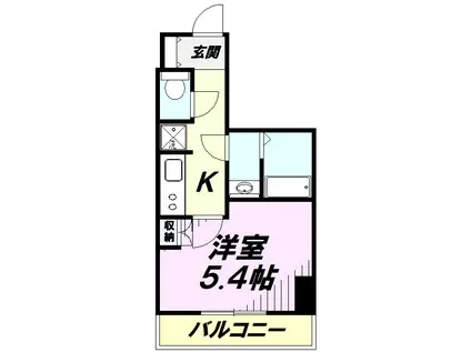 グラード新所沢(1K/9階)の間取り写真