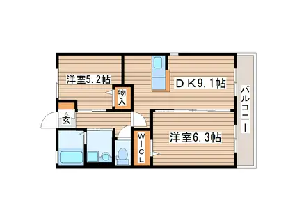 レトアTK(2DK/2階)の間取り写真