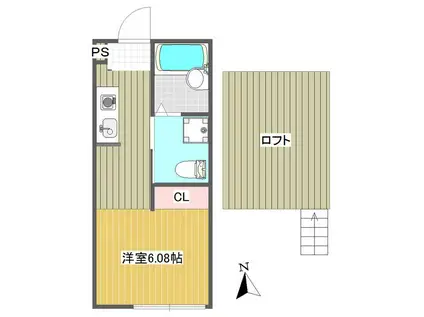 エスポワール弘明寺(ワンルーム/1階)の間取り写真