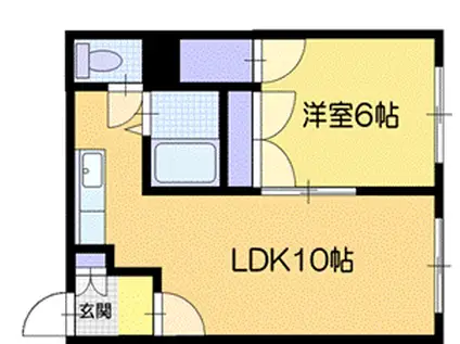 シャトーデジュネス(1LDK/3階)の間取り写真