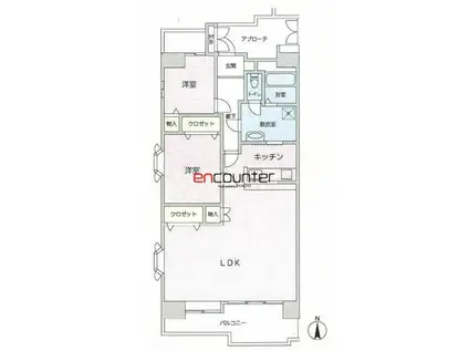 光が丘パークタウン四季の香弐番館3号棟(2LDK/4階)の間取り写真