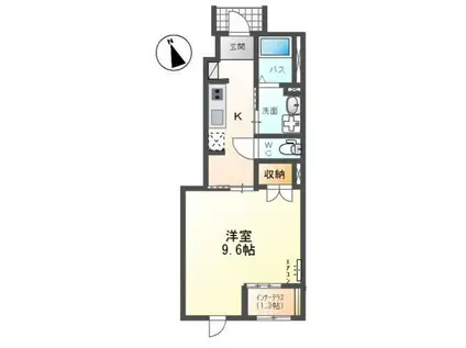 クリビア I(1K/1階)の間取り写真