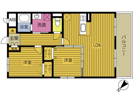 アルタアビエス(2LDK/3階)の間取り写真