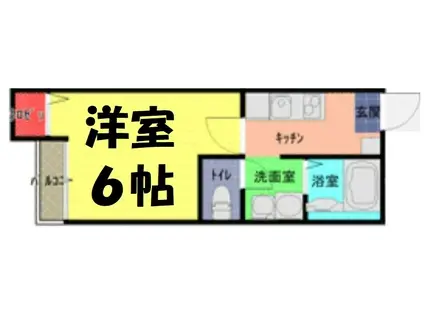 ソレイユ春日部南(1K/2階)の間取り写真