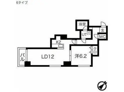 ドエル琴似(1LDK/8階)の間取り写真