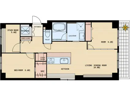 池之端パークハイツ(2SLDK/2階)の間取り写真