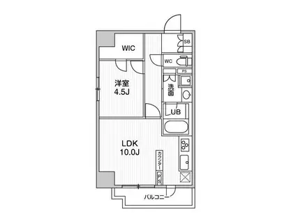 ジェノヴィア南千住Ⅳスカイガーデン(1LDK/2階)の間取り写真