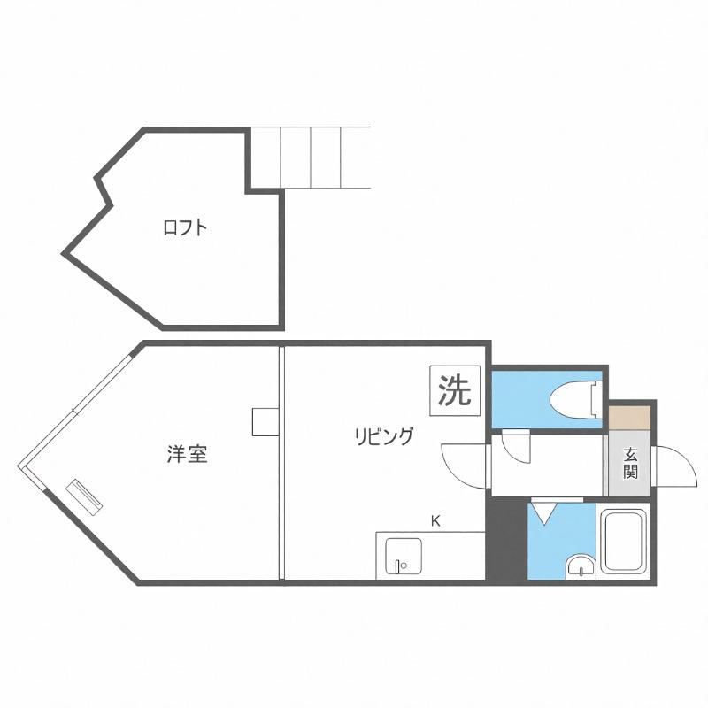 シャトー中の島(1DK/3階)の間取り写真