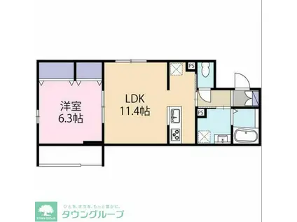 カーサプリムラII(1LDK/1階)の間取り写真