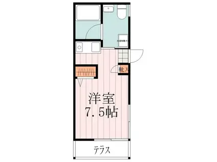 アトリエールそら(ワンルーム/1階)の間取り写真