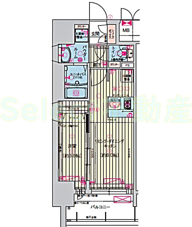 プレサンス名古屋駅ゲート(1LDK/10階)の間取り写真