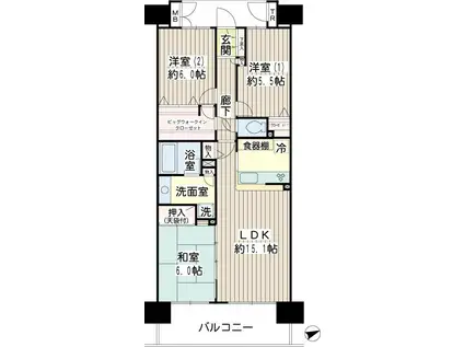 東京ナイル(2SLDK/8階)の間取り写真