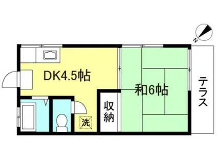 東泉1寮(1DK/2階)の間取り写真