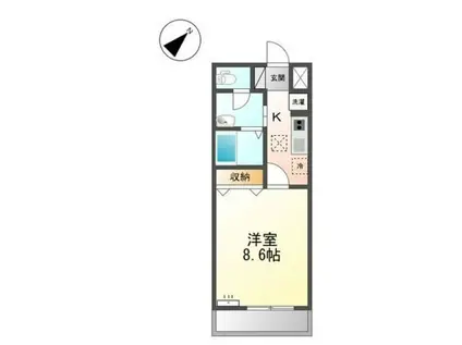 ビリーブI(1K/1階)の間取り写真
