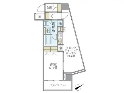 BRILLIA IST 銀座東(1LDK/4階)の間取り写真