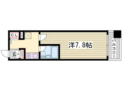 アスライフ湊川公園(1K/10階)の間取り写真