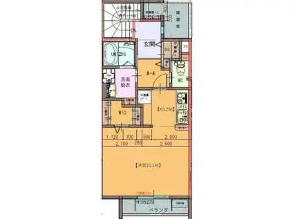 アクシアIV(1K/2階)の間取り写真