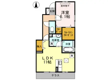 アルページュ ドゥ(2LDK/1階)の間取り写真