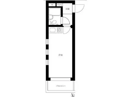 ラ・レジダンス・ド・ラフィネ(ワンルーム/2階)の間取り写真