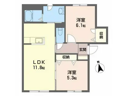 シャーメゾンルミエールA(2LDK/1階)の間取り写真