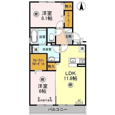 プランドール三郷中央(2LDK/1階)の間取り写真