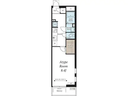 サードロック八王子(1K/3階)の間取り写真