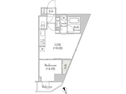 ルミーク関内II(1LDK/8階)の間取り写真