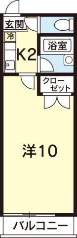 シャトル10TH(1K/1階)の間取り写真