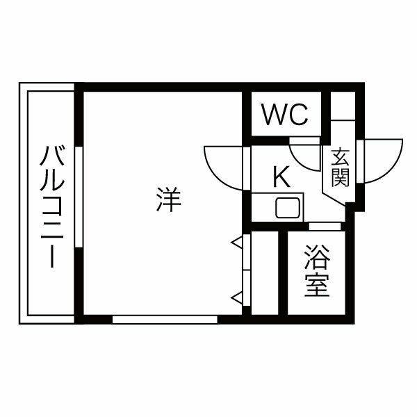 18KASUGANO(1K/2階)の間取り写真