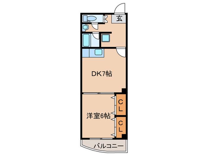 ハイム西早稲田(1DK/3階)の間取り写真