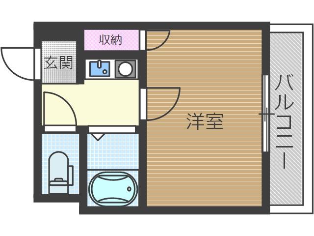 フルブルーム(1K/2階)の間取り写真