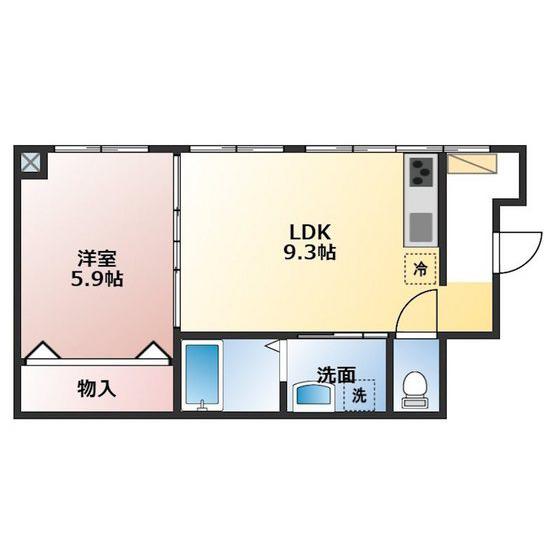 メゾン清水町(1LDK/2階)の間取り写真