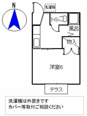 ジュネス田沼(1K/1階)の間取り写真