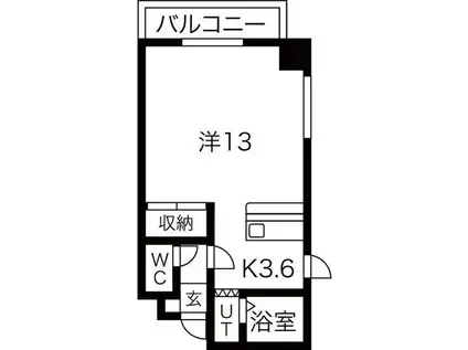 アルティミス手稲(1K/7階)の間取り写真