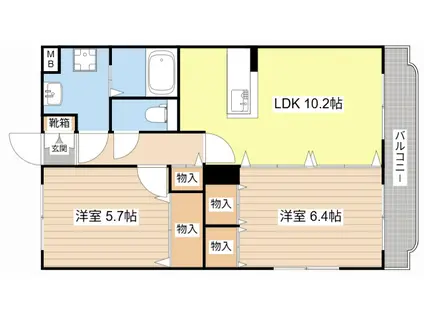 Y&Mアグリザード(2LDK/2階)の間取り写真