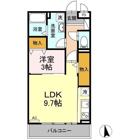 クレールTK(1LDK/1階)の間取り写真