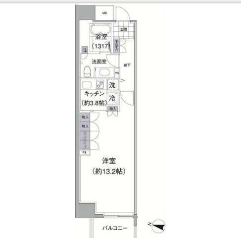 アビティ目黒(1K/4階)の間取り写真