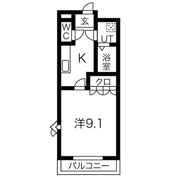 フィオーレTM(1K/1階)の間取り写真